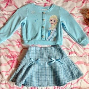 Elsa Themed Blue Toddler Outfit